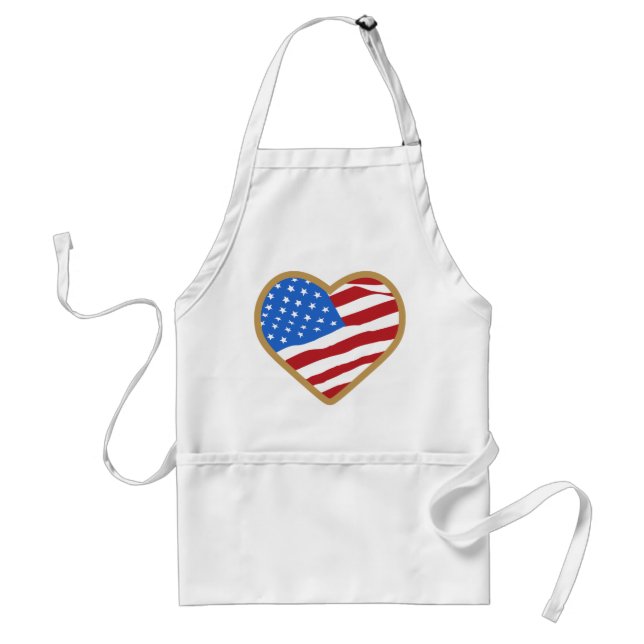 Tablier I Love USA Heart Independence Day American (Devant)