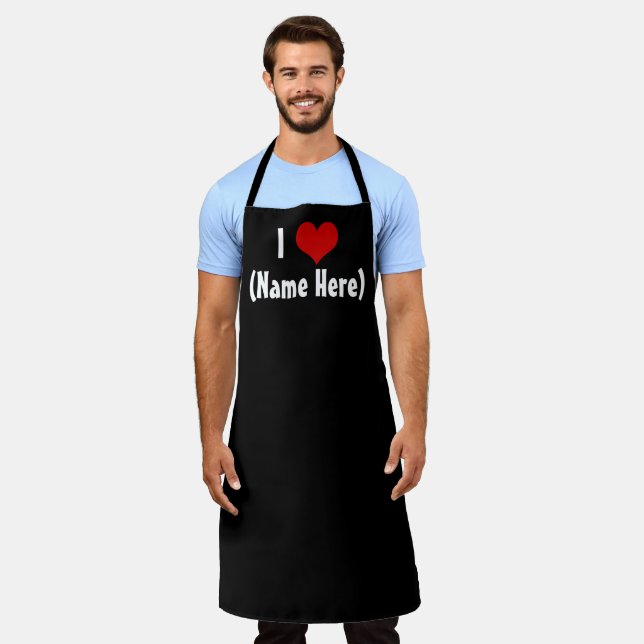 Tablier I Love You Nom Personnalisé Custom Valentines Day (Porté)