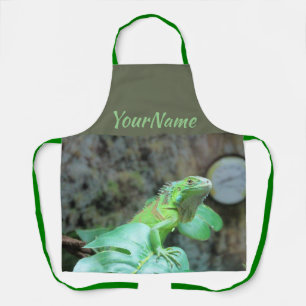Tablier iguane vert