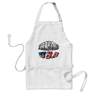 Tablier Illinois USA Drapeau et texte de la photo d'état