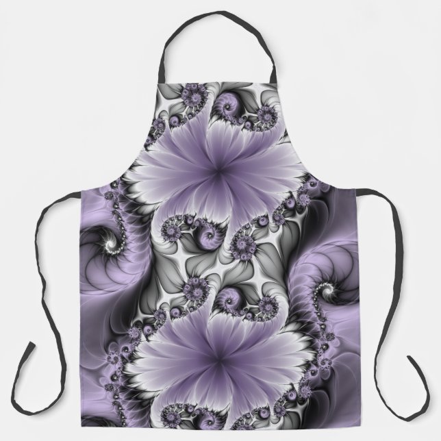 Tablier Illusion de lilas Art floral abstrait fractal Fant (Recto)