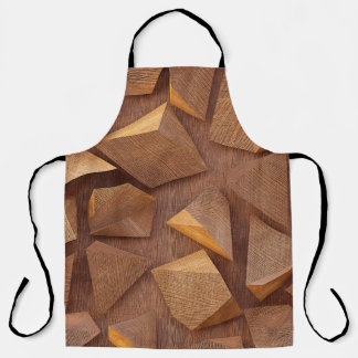 Tablier illustration 3d. Triangles en bois sur un arrière 