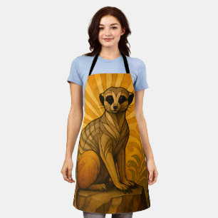 Tablier Illustration Art Déco Meerkat