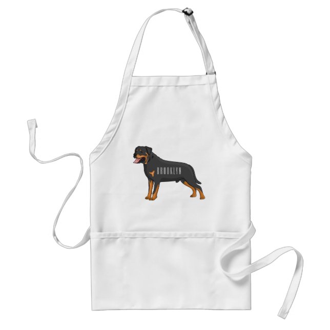 Tablier Illustration de chien Rottweiler (Devant)