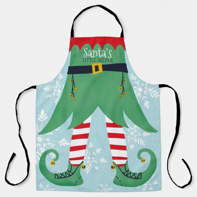 Tablier Illustration de costume elfe amusant Père Noël pet (Recto)