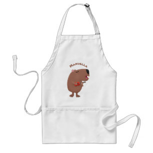 Tablier Illustration de dessin animé de capybara ukulele