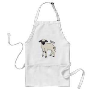 Tablier illustration de dessin animé de mouton Valais Blac