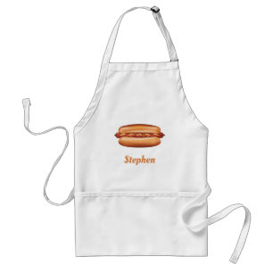 Tablier Illustration de fast food Hot Dog avec nom personn