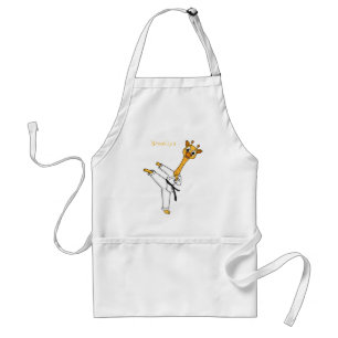 Tablier Illustration de girafe de kung fu en style cartoon