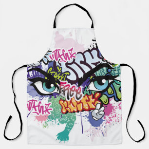 Tablier Illustration de graffiti avec lettres de graffitis