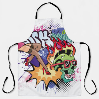 Tablier Illustration de graffiti avec lettres de graffitis