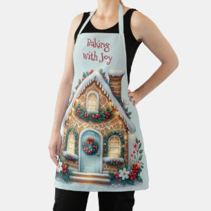 Tablier Illustration de maison en pain d'épice cosy pour l