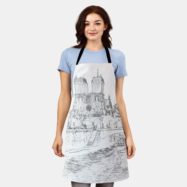 Tablier Illustration de Notre Dame de Paris (Porté)