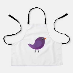 Tablier Illustration de petit oiseau violet mignon