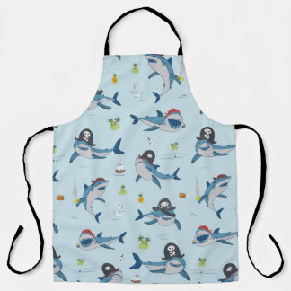 Tablier Illustration du Doodle de requin pirate