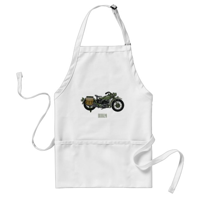 Tablier Illustration d'une moto de croiseur militaire (Devant)