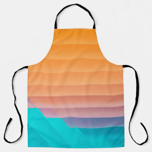 Tablier Illustration orange et turquoise