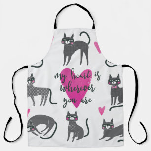 Tablier Image de chat mignon. Love lettering