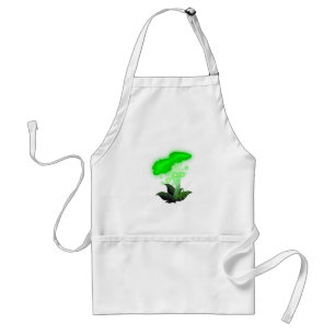 Tablier Imaginaire Chanterelle Champignon vert brillant