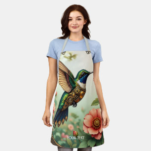 Tablier Imaginaire Cute Steampunk Fleurs d'oiseaux