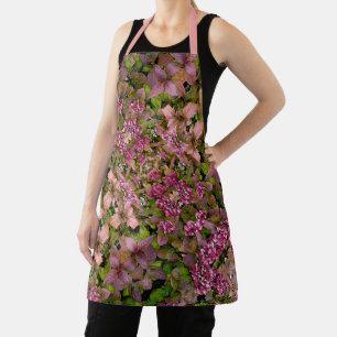 Tablier Imaginaire FLEURI EN BOURGOGNE, ROSE PALE ET VERT