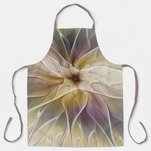 Tablier Imaginaire Floral Gold Eggplant Art Fractal Abstra