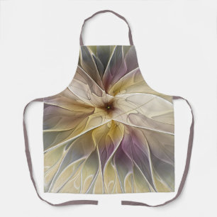 Tablier Imaginaire Floral Gold Eggplant Art Fractal Abstra