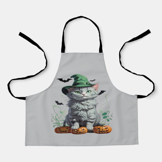 Tablier Imaginaire Halloween Citrouille Kitten (Recto)