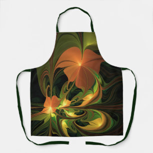 Tablier Imaginaire Plante Abstrait rouille verte Brown fra
