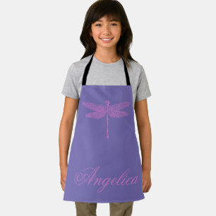 Tablier Imaginaire rose et violet Dragonfly Personnaliser