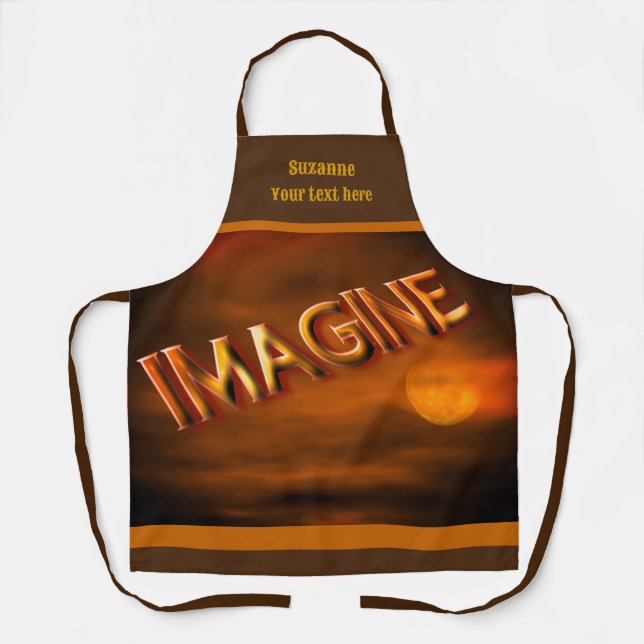 Tablier Imaginez Moon Sky Inspiration Personnalisée (Recto)