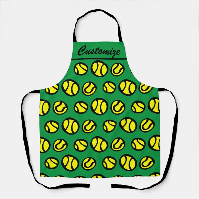 Tablier Impression amusante d'une balle de tennis jaune BB (Recto)