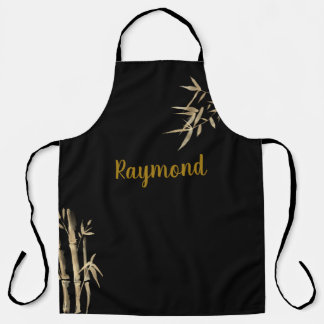Tablier Impression d'encre japonaise Design en bambou noir