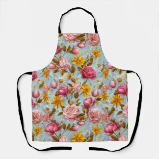 Tablier Impression florale de style antique