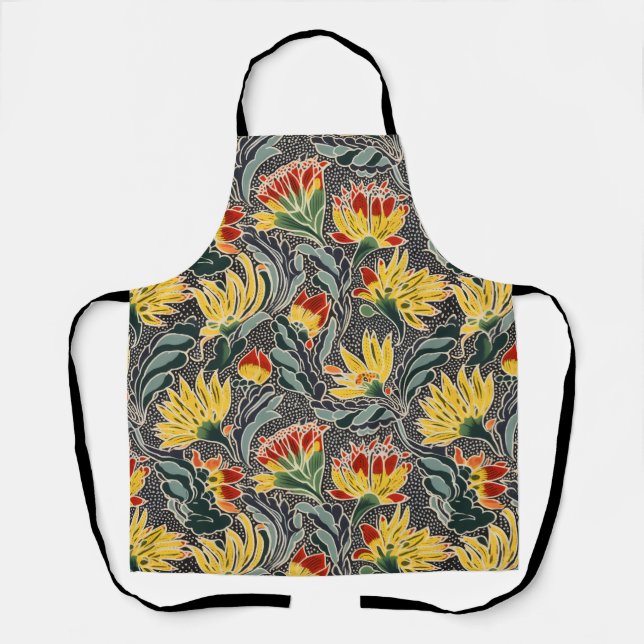 Tablier Impression florale naturelle biomorphique (Recto)