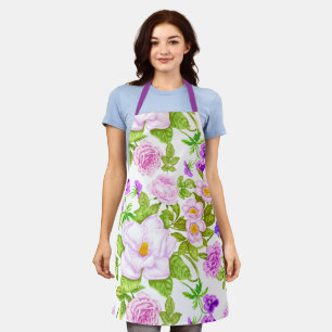 Tablier Impression florale violette