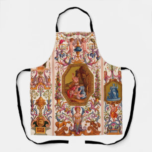 Tablier imprimé baroque ultra opulent du XVIIe siècle