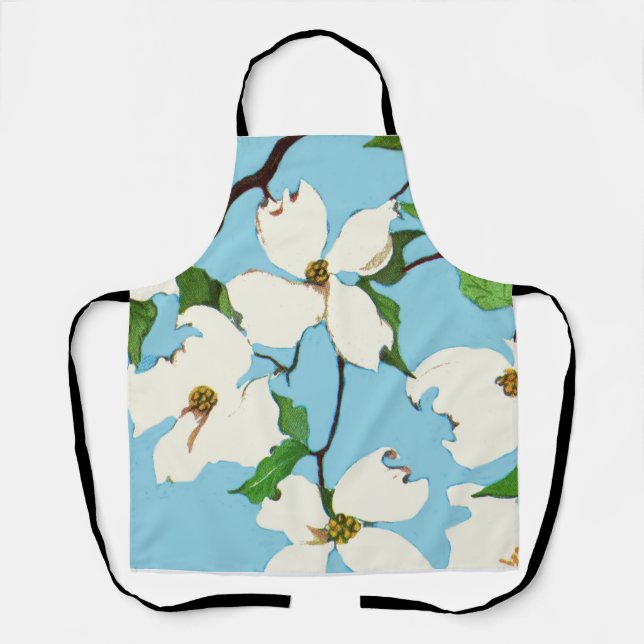 Tablier imprimé de fleurs de bois (Recto)