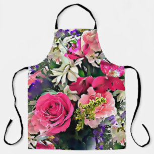 Tablier Imprimé floral tropical de fleurs omniprésentes
