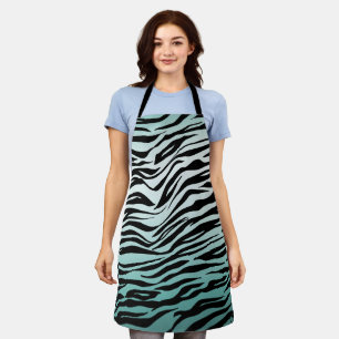 Tablier Imprimé Zèbre Noir Ombré Menthe Féminin