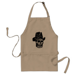Tablier Imprimer le crâne de Cowboy vintage avec le Casque