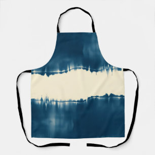 Tablier Indigo Shibori Abstrait Moderne Horizontal