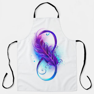 Tablier Infinity with purple feather