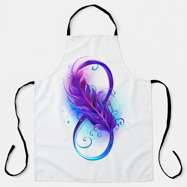 Tablier Infinity with purple feather (Recto)