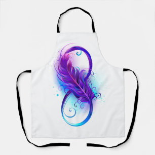Tablier Infinity with purple feather