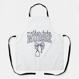 Tablier Infirmière Mère Bébé Chemise à Nœud Floral Design_