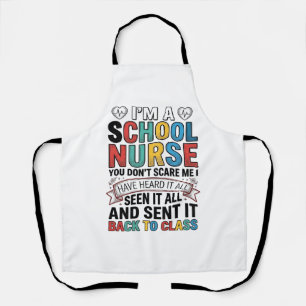 Tablier Infirmière scolaire a tout entendu T-shirt drôle p