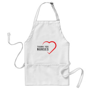 Tablier Infirmières Mercis  Coeur rouge