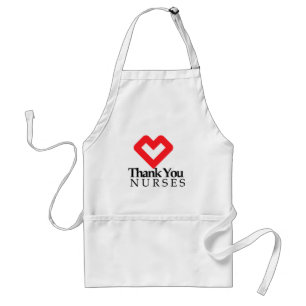 Tablier Infirmières Mercis   Coeur rouge