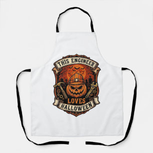 Tablier Ingénieur Aime Halloween Citrouille Casque Marteau